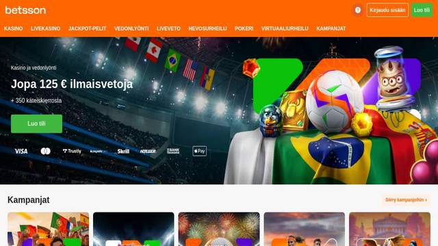 Betsson casino screenshot